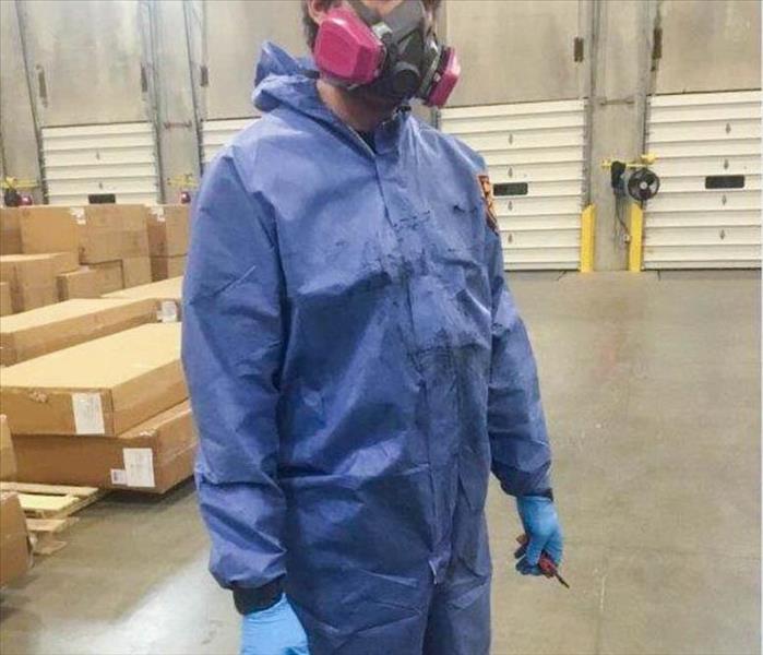 PPE on a SERVPRO employee