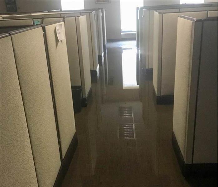 Flooded office space. 